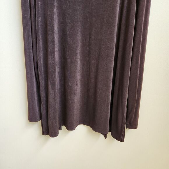 Chico's Travelers Cardigan Womens 3 Brown Open Slinky Knit Minimalist Whimsigoth - Picture 8 of 13